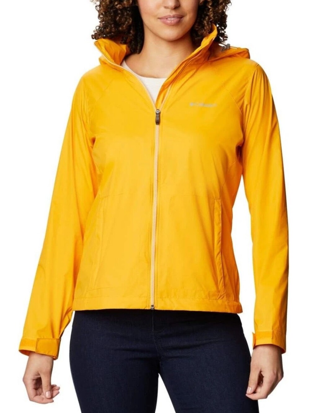 NWT Columbia Switchback III Jacket Hooded Waterproof Nylon Zip Up Yellow Gold SM